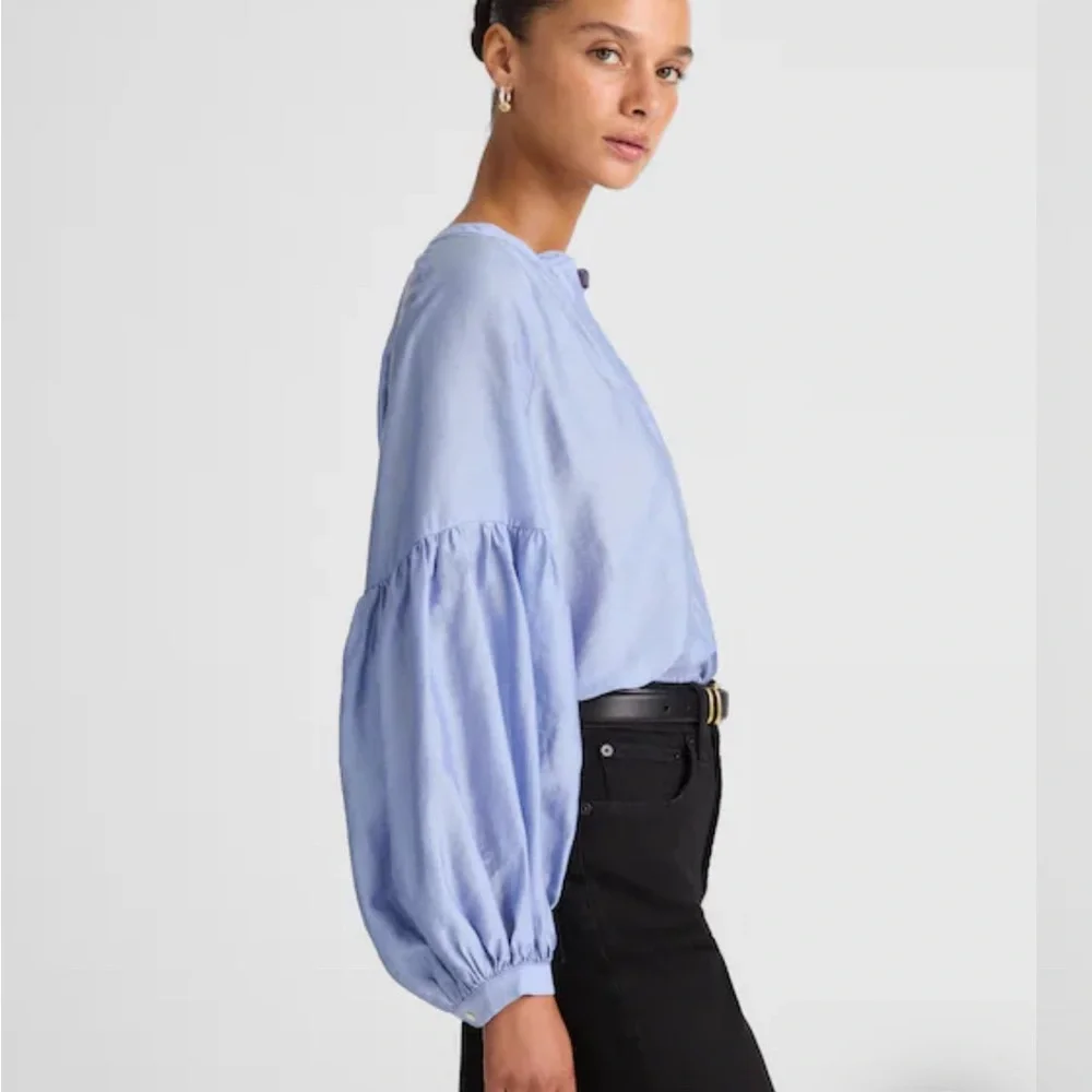 Light Blue Women's Blouse - Picture 3 of 7